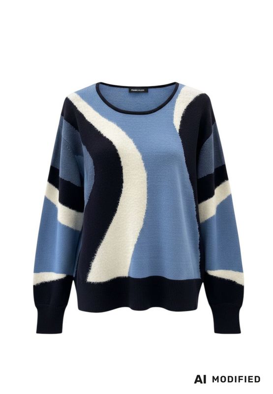 Frank Walder Pullover blue Print W62109054