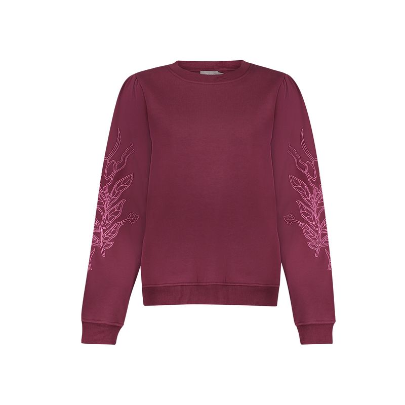 Geisha Sweat sleeve embroidery burgundy 62547-24