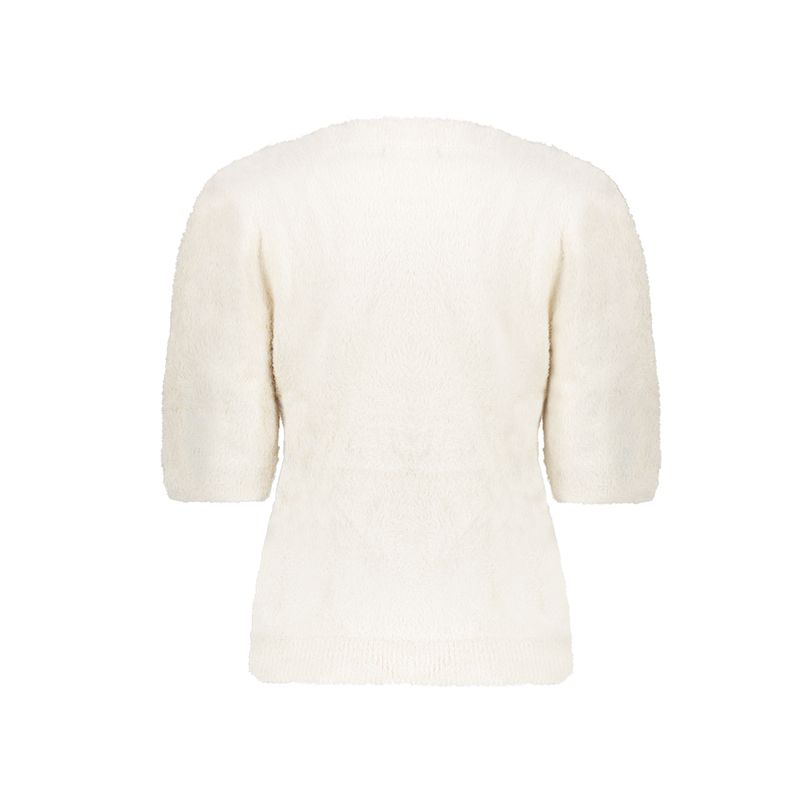 Geisha Pullover hairy shortsleeves Ecru 64537-29