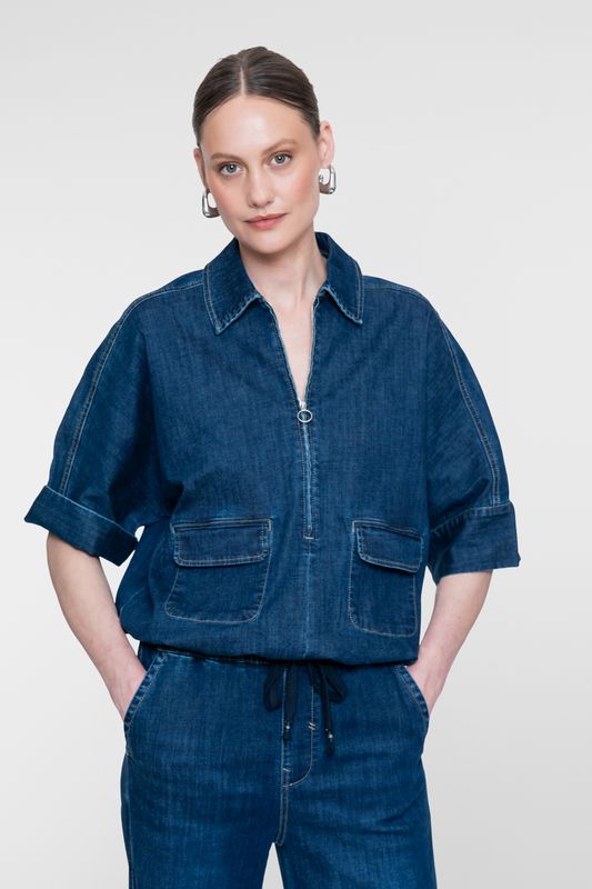Geisha Overtop denim Dark blue denim washed 63511-10