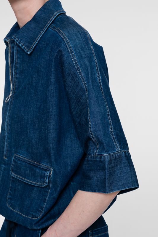 Geisha Overtop denim Dark blue denim washed 63511-10