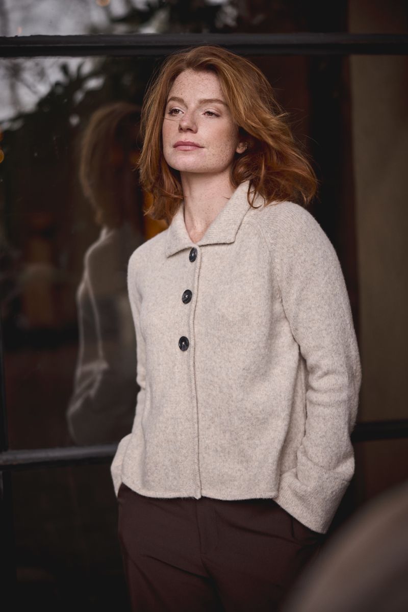 Bloomings Collared cardigan a-line Moon mel SLK416-9086