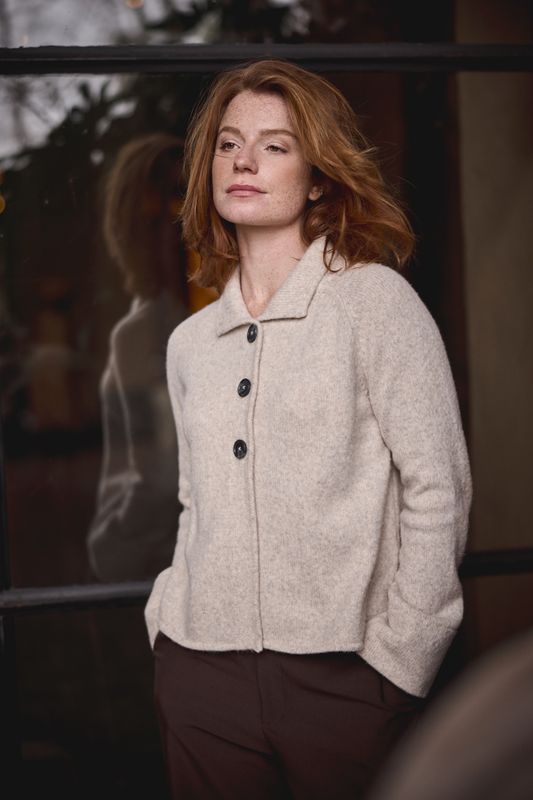Bloomings Collared cardigan a-line Moon mel SLK416-9086