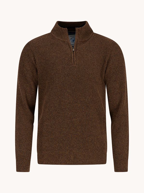 A fish named Fred Pullover mock-zip Chocolate Brown 34.506