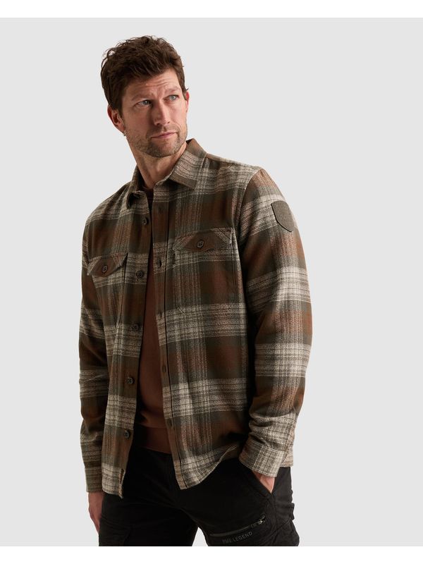 PME Legend Long sleeve shirt Shadow Grindle C Cappuccino PSI2609264