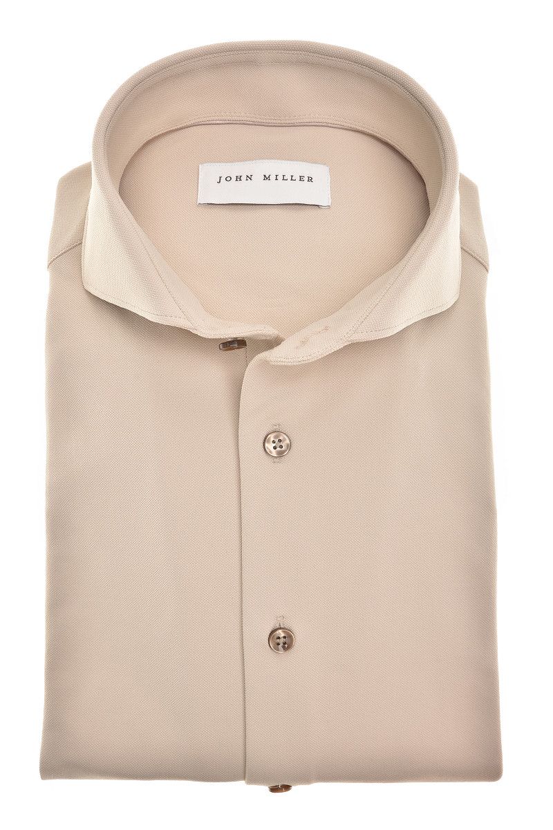 John Miller Shirts Plain:Overhemd Lichtbruin 620 5142675