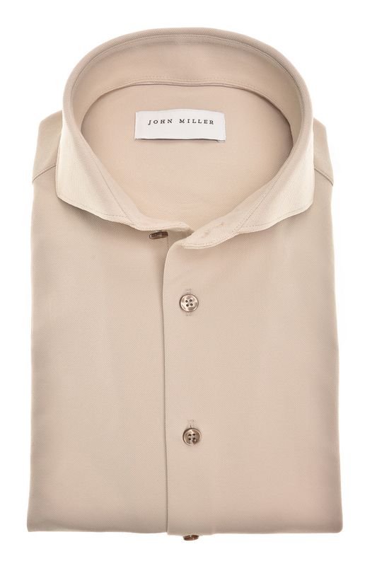 John Miller Shirts Plain:Overhemd Lichtbruin 620 5142675