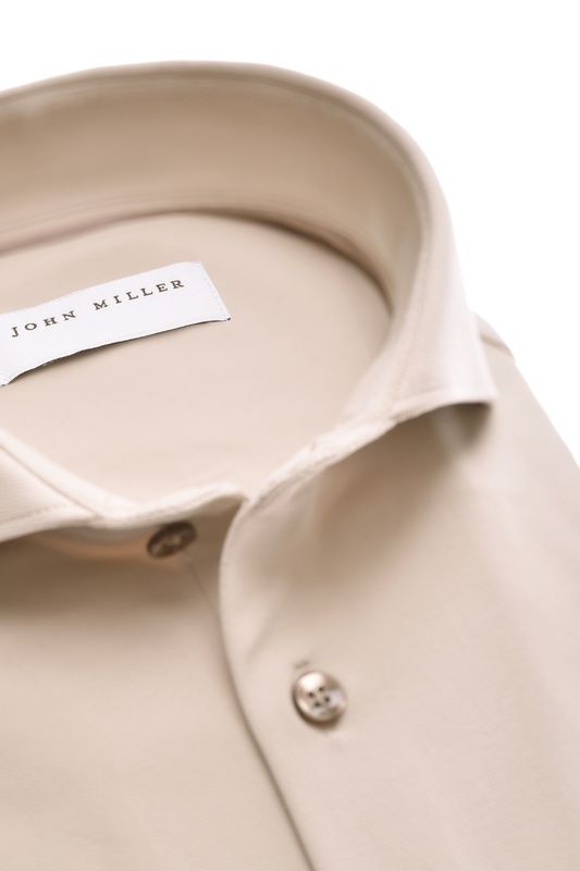 John Miller Shirts Plain:Overhemd Lichtbruin 620 5142675