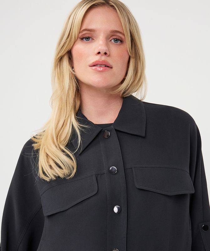 Esqualo Blouse acetate Dark Grey F26.10527