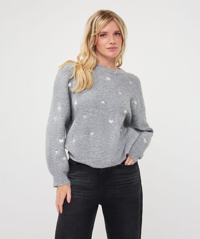 Esqualo Sweater hearts Grey F26.27530
