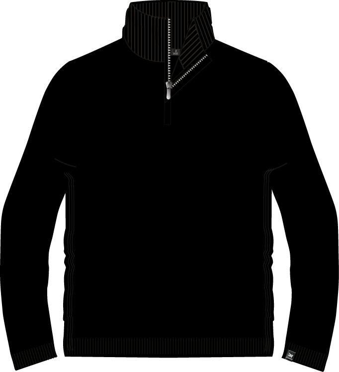 Vanguard Half zip collar cotton mouline Black Beauty VKW2609328