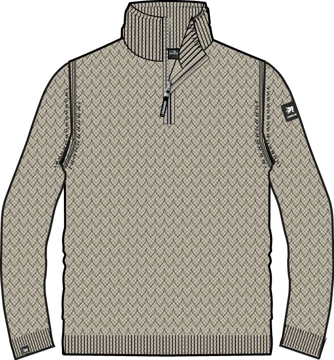 Vanguard Half zip collar wool blend Greige VKW2609336