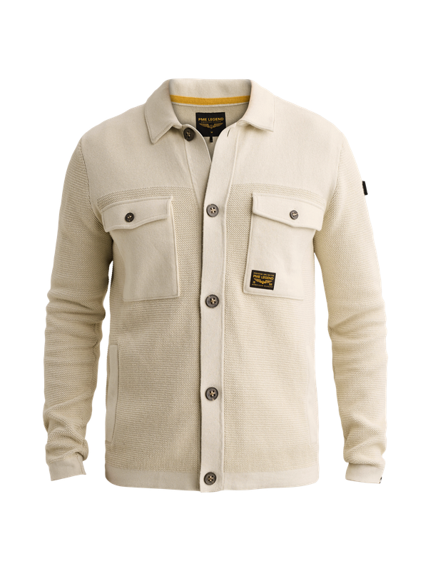 PME Legend Button jacket cotton structure mix Bone White PKC2609352