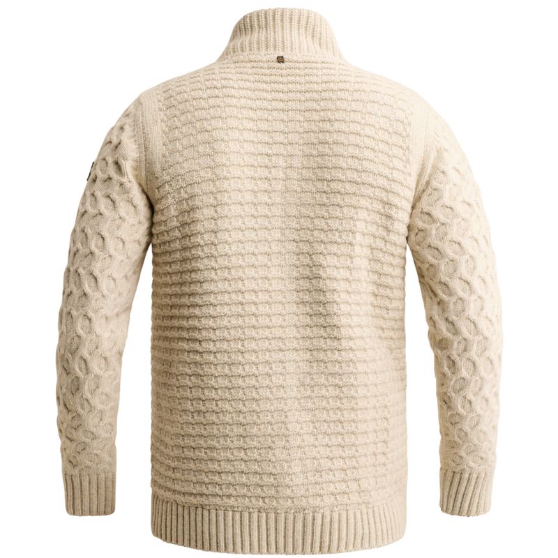 PME Legend Zip jacket heavy knit mixed yarn Bone White PKC2609359