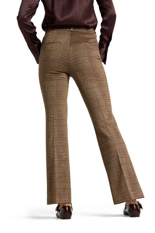 Cambio Fleur cropped check caramello/burgundy 6443026000