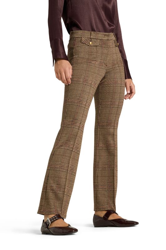 Cambio Fleur cropped check caramello/burgundy 6443026000