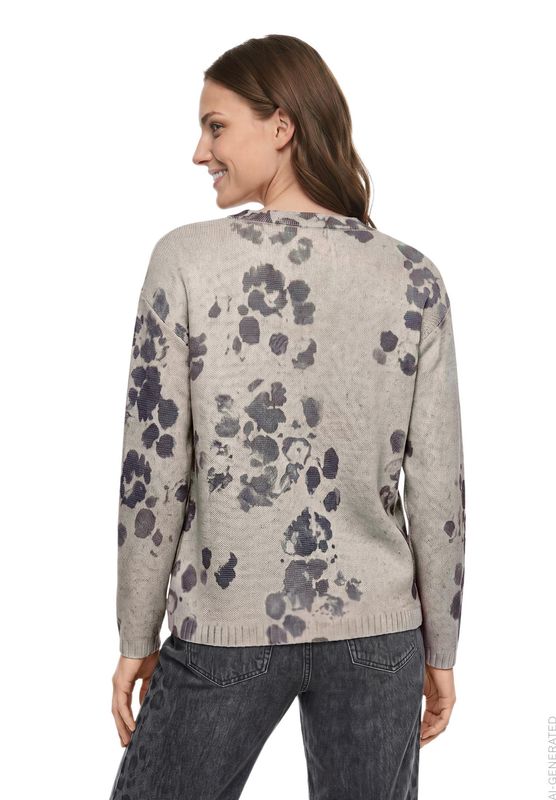 Betty Barclay Strickpullover Kurz 1/1 Arm Beige/Petrol 55132054