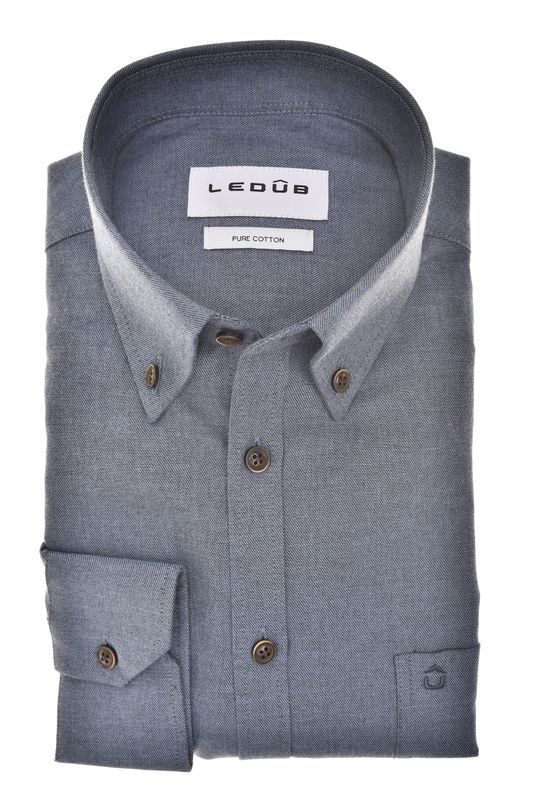 Ledub Shirts Plain:Overhemd Blauw 0143561