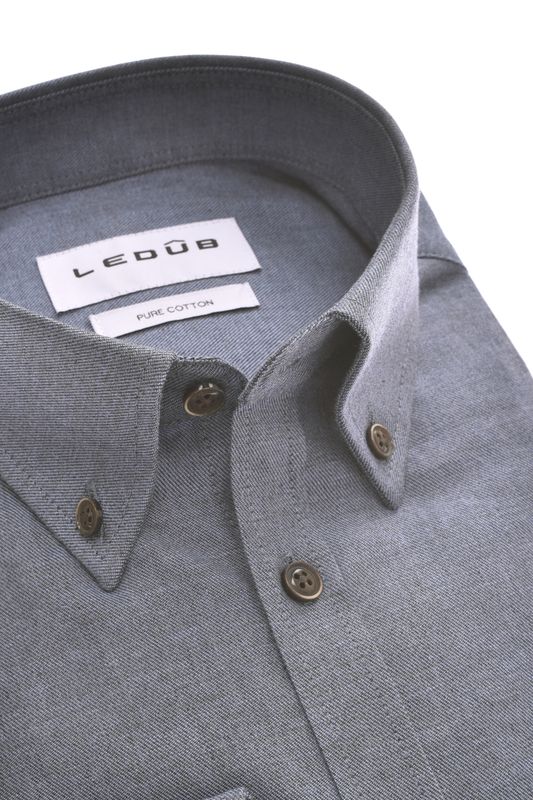 Ledub Shirts Plain:Overhemd Blauw 0143561