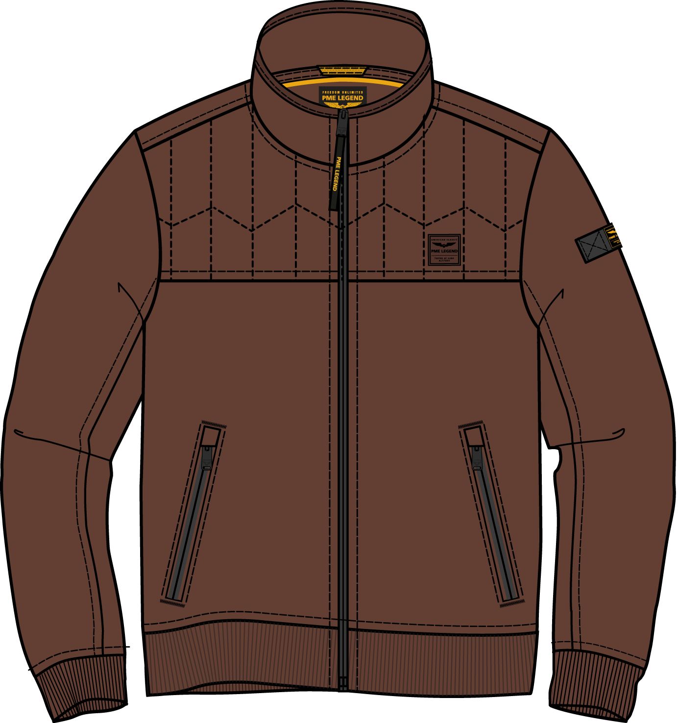 PME Legend Zip jacket interlock sweat Cappuccino PSW2609437