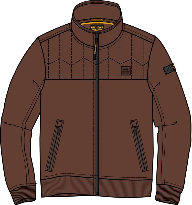 PME Legend Zip jacket interlock sweat Cappuccino PSW2609437