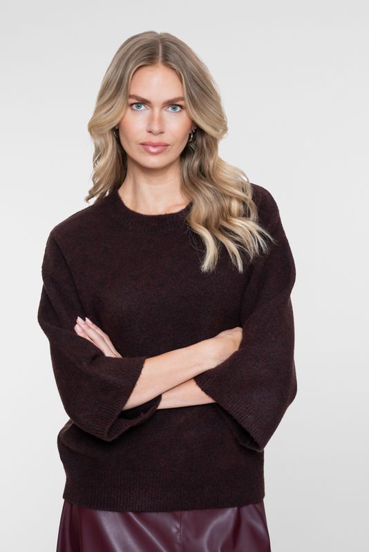 Geisha Pullover 3/4 sleeves brown 64586-14