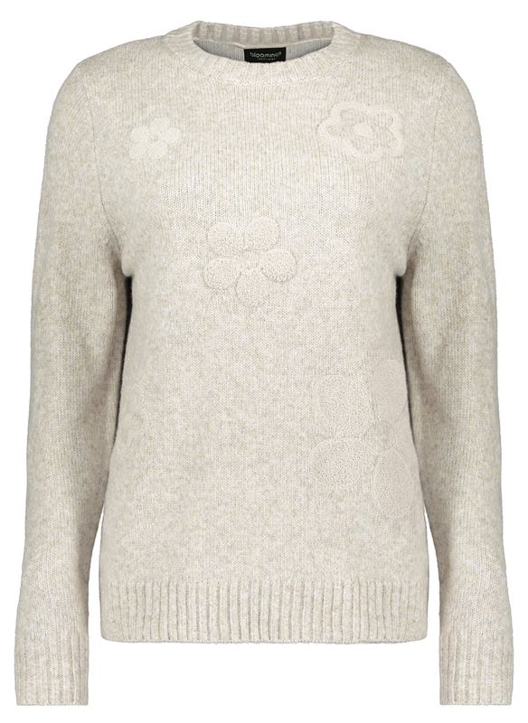 Bloomings Crew neck pullover w/ flower pattern Moon mel SLK416-9087