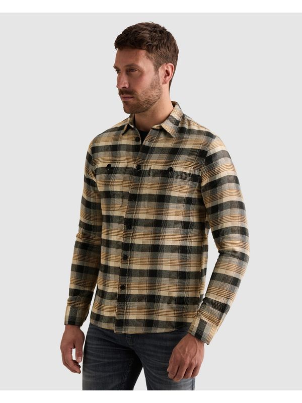PME Legend Long sleeve shirt yarn dye check Golden Brown PSI2608216