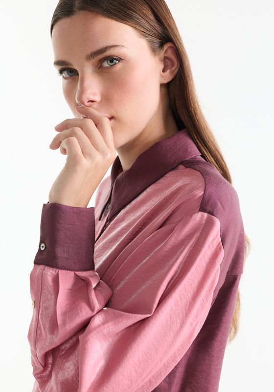 Jansen Amsterdam ISIS BLOUSE lws 714 long sleeve manc 000299 - wine - rose ISIS