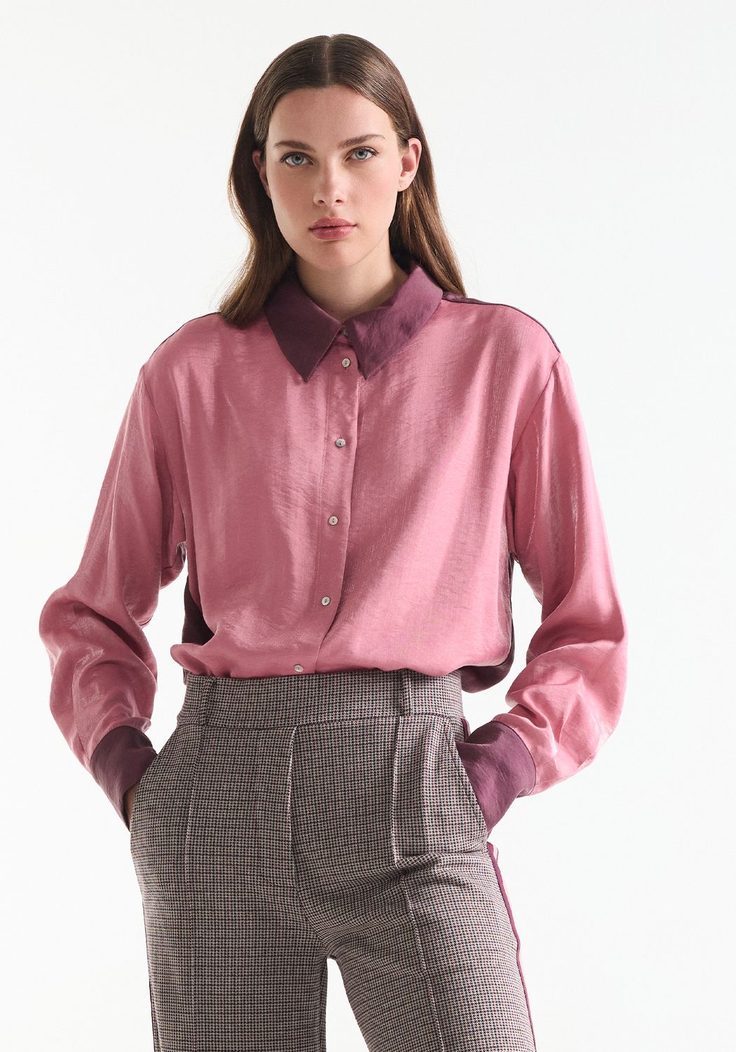 Jansen Amsterdam ISIS BLOUSE lws 714 long sleeve manc 000299 - wine - rose ISIS