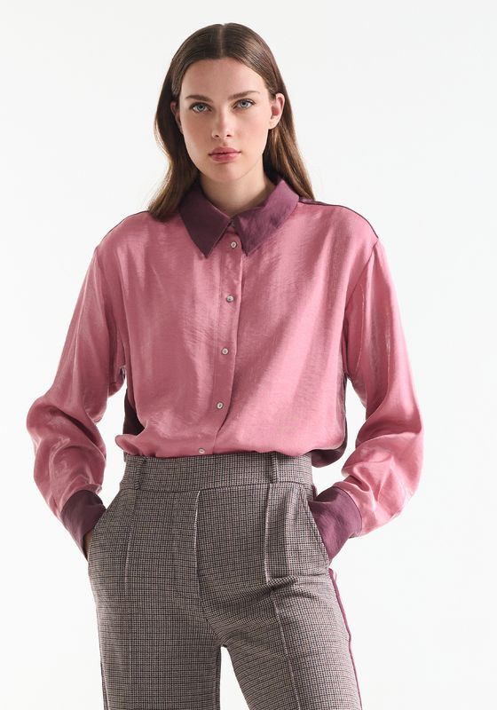 Jansen Amsterdam ISIS BLOUSE lws 714 long sleeve manc 000299 - wine - rose ISIS