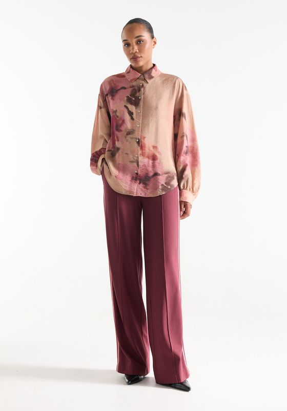 Jansen Amsterdam JUNA BLOUSE mcf 720 long puff sleeve 000333 - multi rose JUNA W