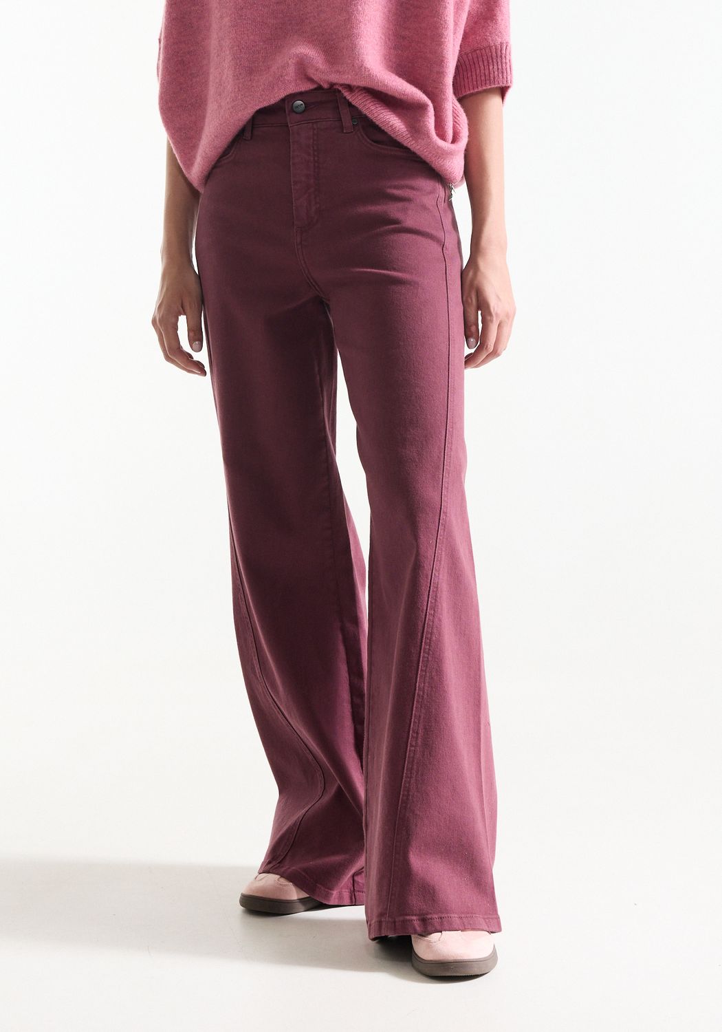 Jansen Amsterdam JONE JEANS pwd 457 wide leg 000309 - wine JONE W26