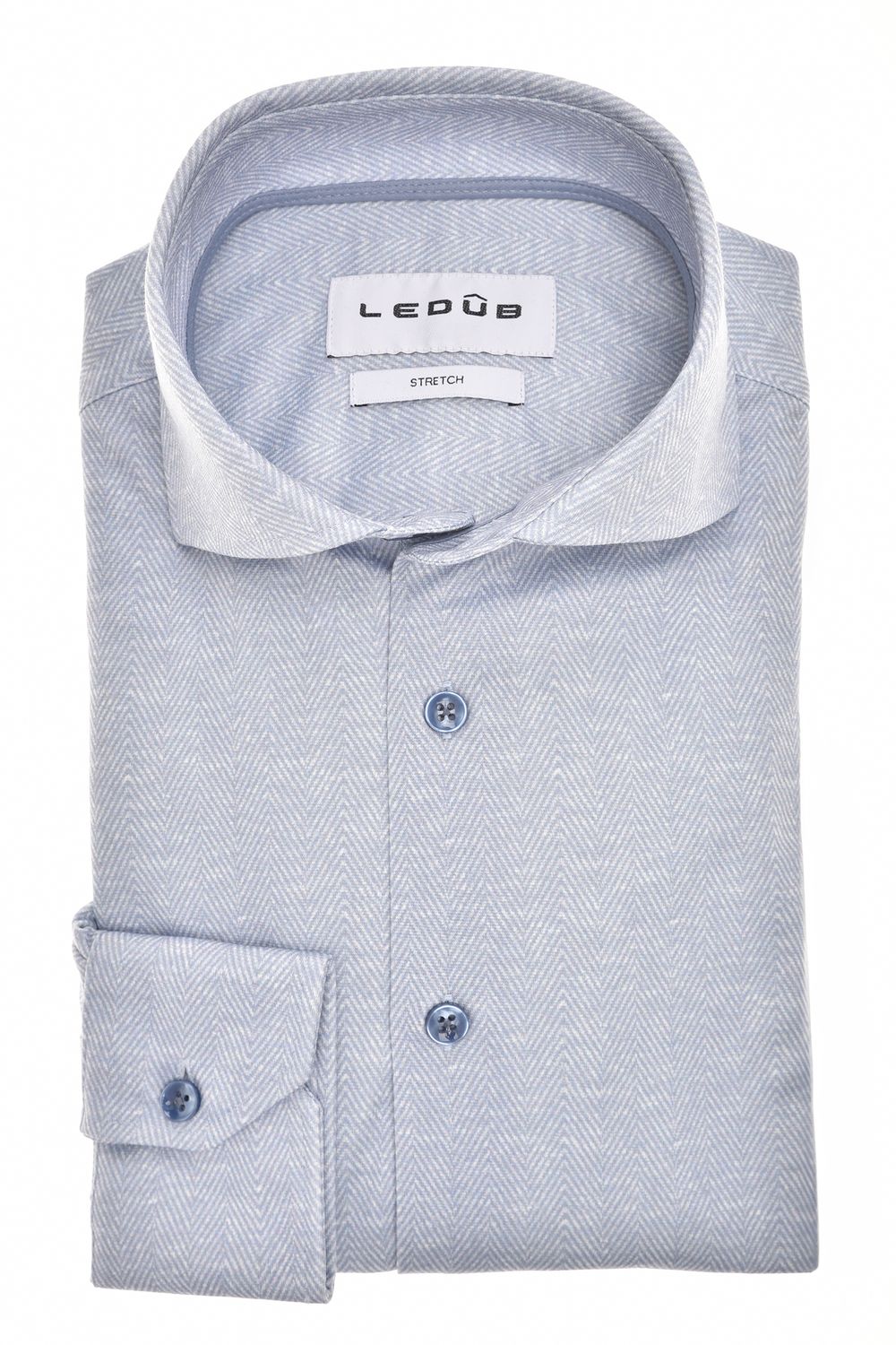 Ledub Shirts Plain:Overhemd Licht blauw 120 Middenblauw 14 0143641
