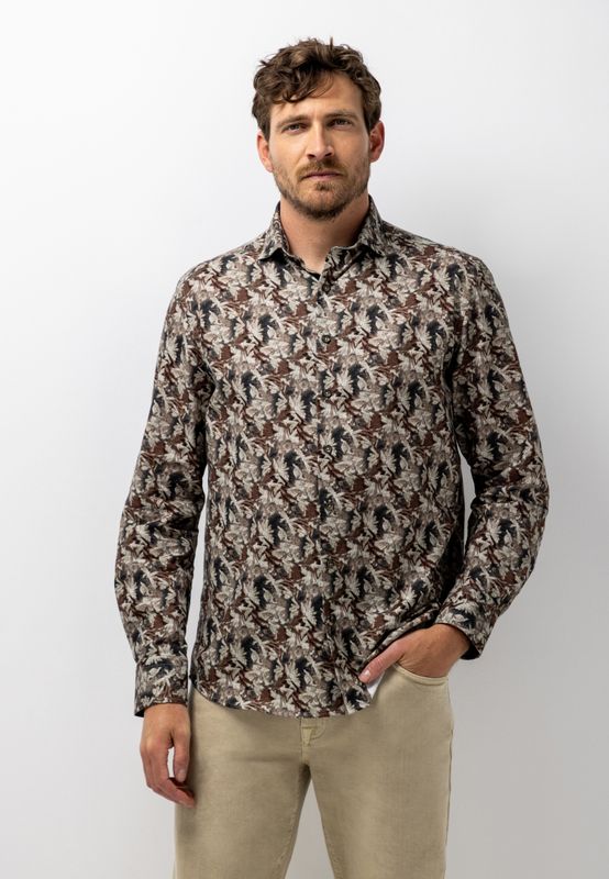 State of Art Shirt LS Print Twill oud roze:Grint 21426235