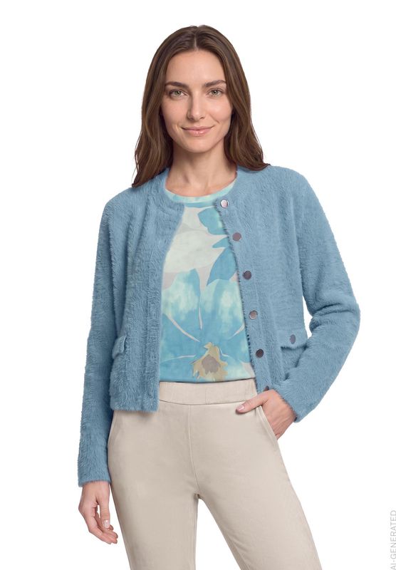 Betty Barclay Strickjacke Kurz 1/1 Arm Smoky Mint 54962034