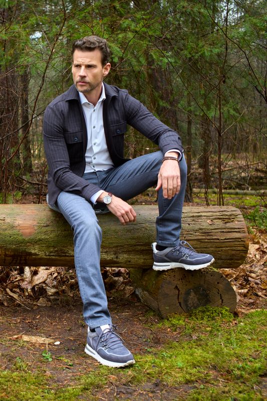 Ledub Shirts Stripe:Overshirt Donkerblauw 190 0143595