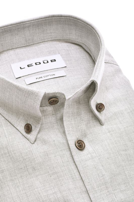 Ledub Shirts Plain:Overhemd Lichtgrijs 230 0143561