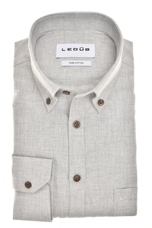 Ledub Shirts Plain:Overhemd Lichtgrijs 230 0143561