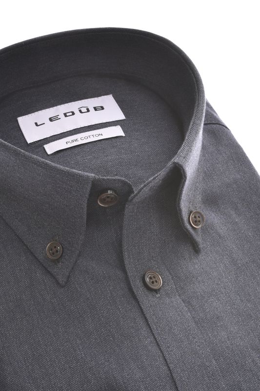 Ledub Shirts Plain:Overhemd Donkerblauw 180 0143561