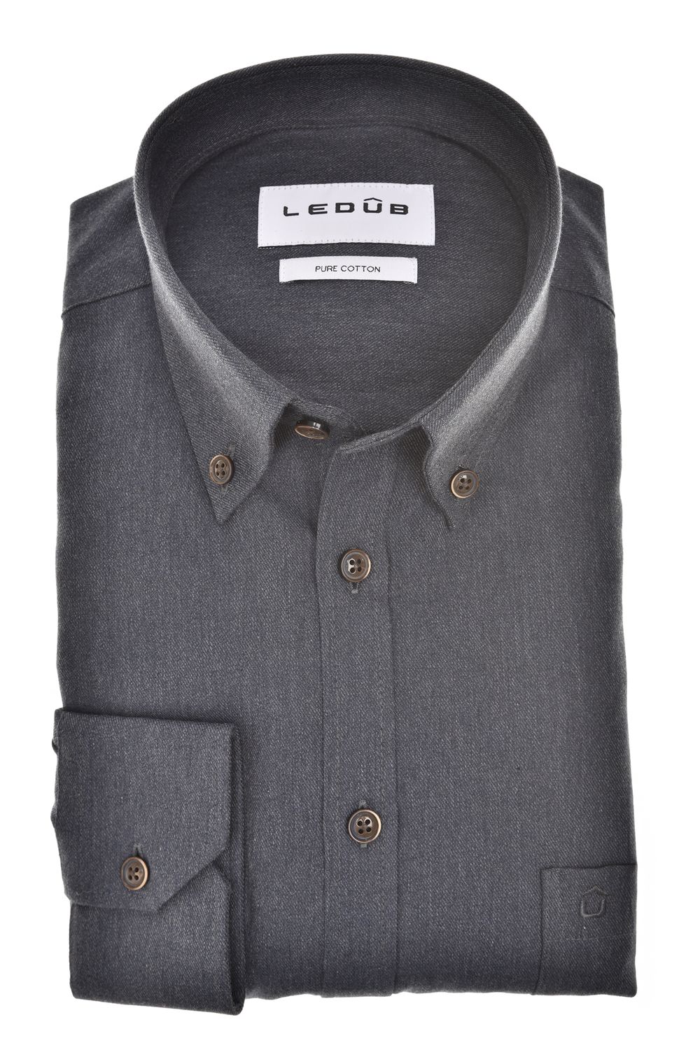 Ledub Shirts Plain:Overhemd Donkerblauw 180 0143561