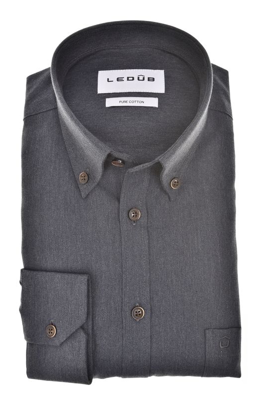 Ledub Shirts Plain:Overhemd Donkerblauw 180 0143561