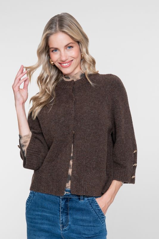 Geisha Cardigan cape brown 64842-14