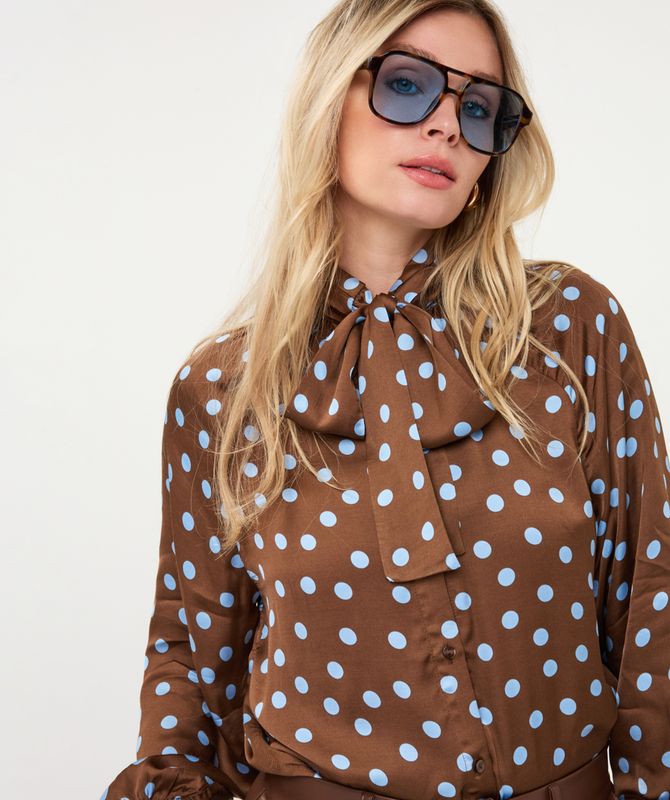Esqualo Blouse scarf Polka Dot Print W26.10700