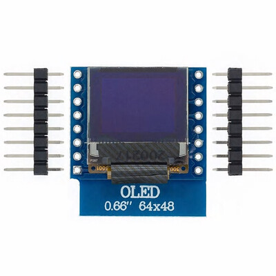 0.66 inch OLED Dispaly Shield Compatible for WEMOS D1 MINI ESP32 64X48  module IIC I2C