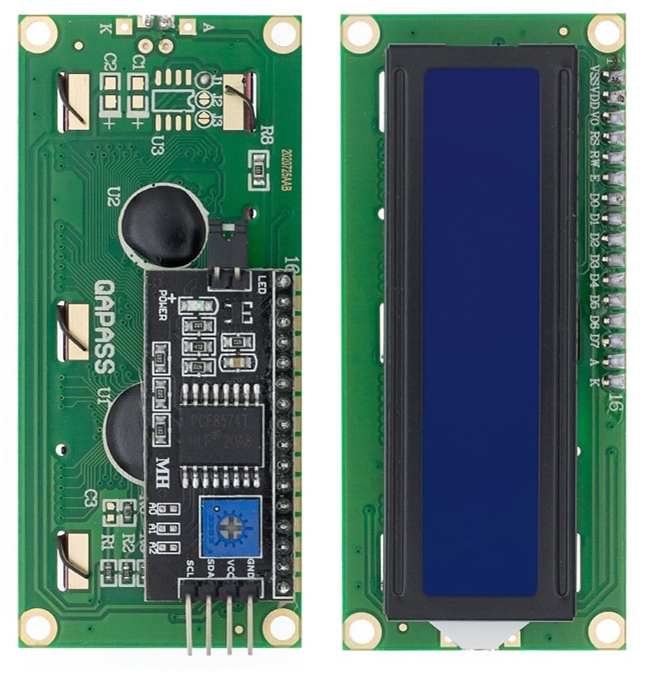 LCD1602 1602 LCD Module Blue Screen 16x2 Character LCD Display PCF8574T PCF8574 IIC I2C Interface 5V