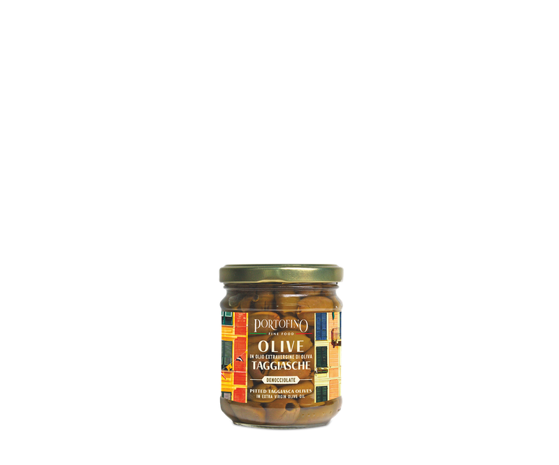OLIVE TAGGIASCHE snocciolate in Olio Extravergine di Oliva 180g