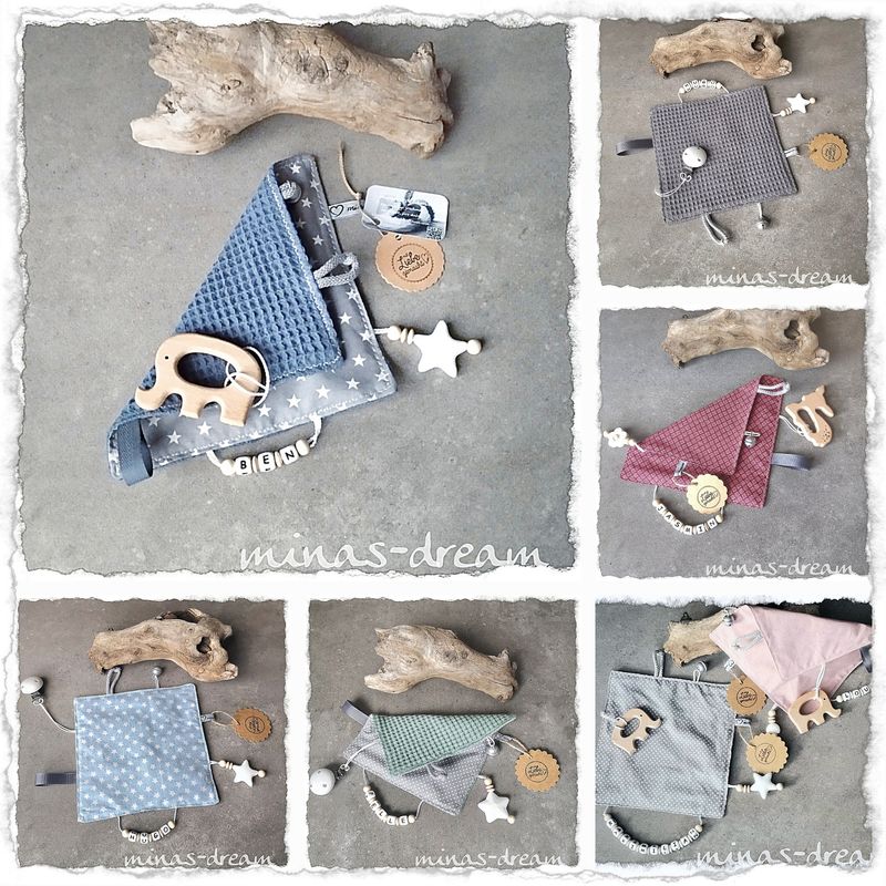 Sensoknistertuch, Fühltuch, Knistertuch mit Namen, Clipsi