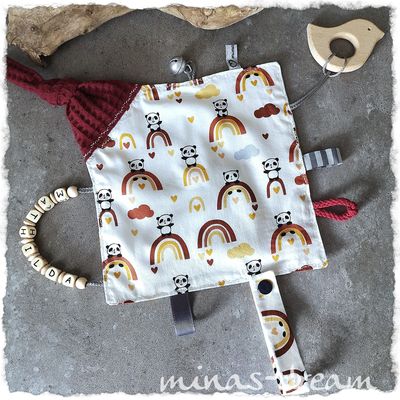 Sensoknistertuch, Fühltuch, Knistertuch mit Namen, Knötchen