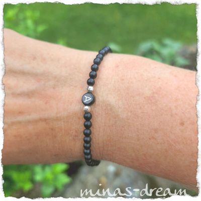 Partnerarmband, Initialenarmband, Buchstabenarmband ONYX